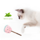 Pet Cat Plush Teething Toys Catnip Lollipop Pet Molar Sticks (Strawberry)