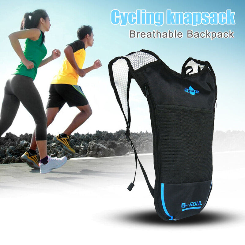 MTB Bike Cycling Backpack Water Bladder Bag Sport Folding Rucksack (Blue)