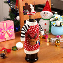 One Set Christmas Decoration Red Wine Bottle Cover Bags Santa Claus Dinn