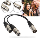 XLR 3 Pin Male to 2 XLR Female Connector Microphone Extension Cable Cord S