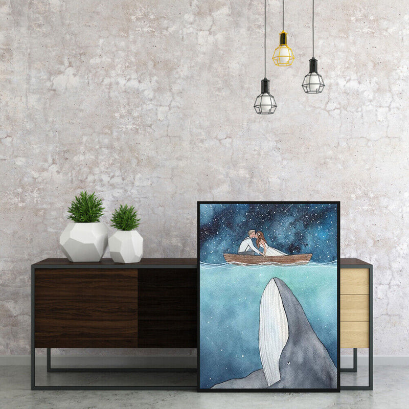 Unsdersea Whale Canvas Oil Paint By Number DIY Color Picture for Adults Children