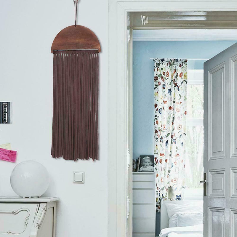 Boho Tassel Tapestry Large Wall Hanging Hand-Woven Decor Brown Home F7N4
