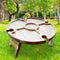 Camping Wine Picnic Table Folding Snack Table with Wine Bottle and Glass Hold