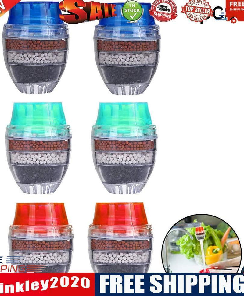 House Tap Water Purifier Activated Carbon Remove Rust Faucet Filter (Red)