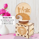 Retro Wooden Manual Music Box Cranked Handle Child Birthday Gift Home Decoration