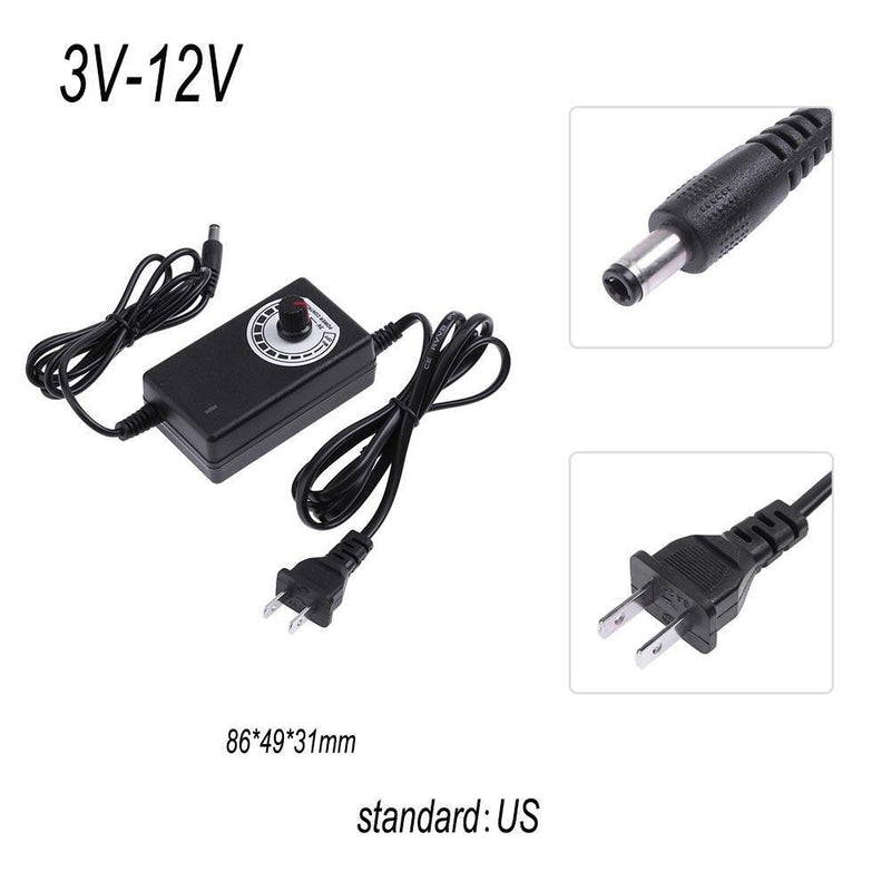AC to DC Adapter 3-12V 2A Adjustable Power Supply Motor Speed Controller US