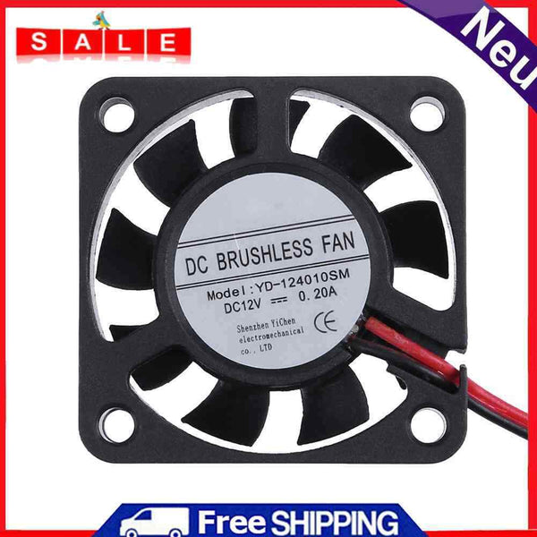 YC-124010SM DC12V Cooler Fan 40x40mm 9 Blades Computer Fan Cooler