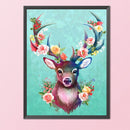 11CT Full Cross Stitch Flower Deer Counted DIY Embroidery Kits Cotton Thread Art