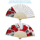 DIY Rose Oil Paint Kit by Numbers Folding Paper Fan Coded Hand Painted Gift