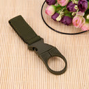 Portable Outdoor Hiking Nylon Webbing Bottle Holder Buckle Clip(Army Green)