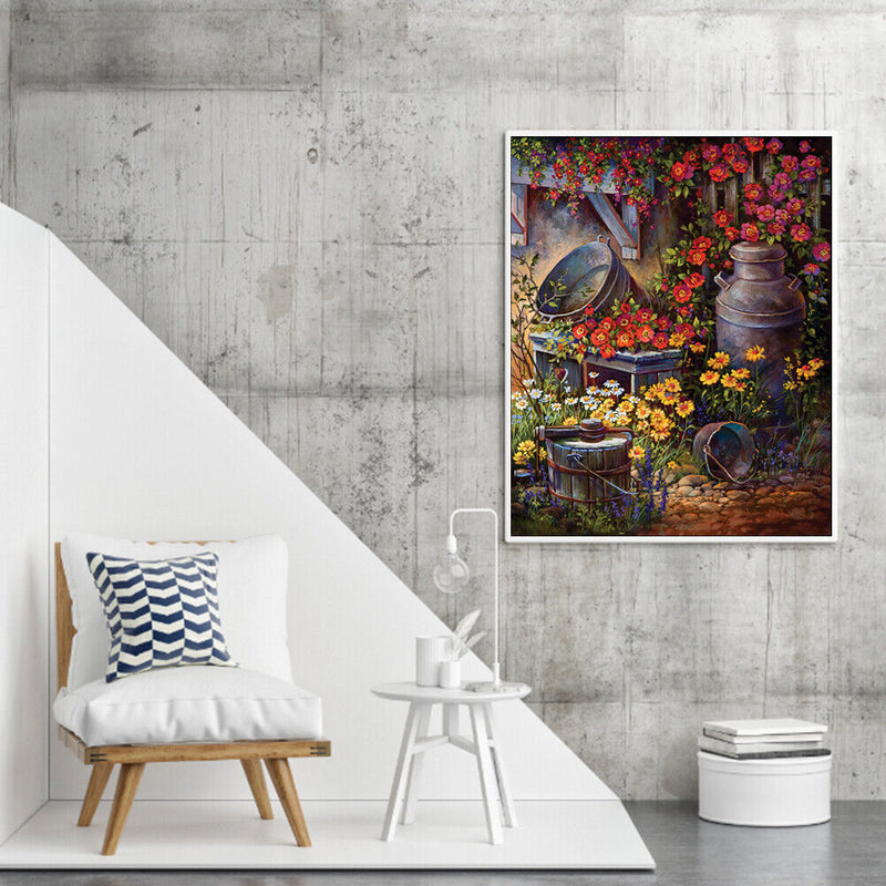 Yard Corner Oil Paint By Numbers DIY Acrylic Painting on Canvas Wall Art Pict