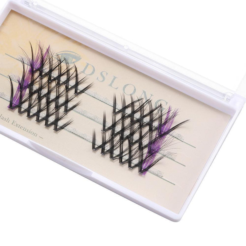 Volume Segment Eyelashes V-shape Cluster Lashes Individual False Eyelashes Blue