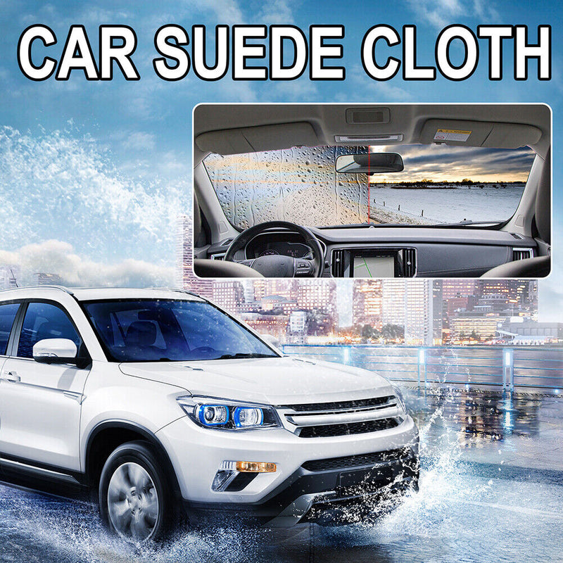 Jaysuing 2pcs Car Cleaning Suede Cloth Quick Dry Soft Glasses Windows Wash Towel