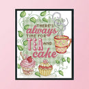 Cross-Stitch Kits Printed Canvas Tea Cake Embroidery DIY 14CT Stamp (J341)