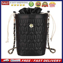 Fashion Women Geometric Bucket Shoulder Bag PU Drawstring Mini Crossbody Bags