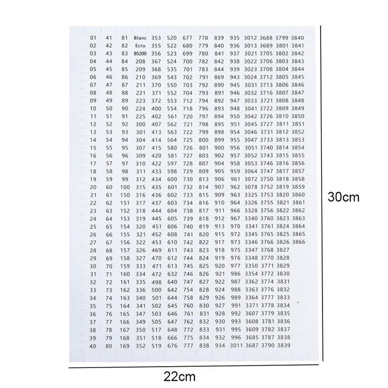 Number Label Stickers for Diamond Painting Storage Box Bottle (Black White)