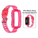 TPU Transparent Strap for HUAWEI HONOR Band 6 Wristband Belt (Rose Red) Newly
