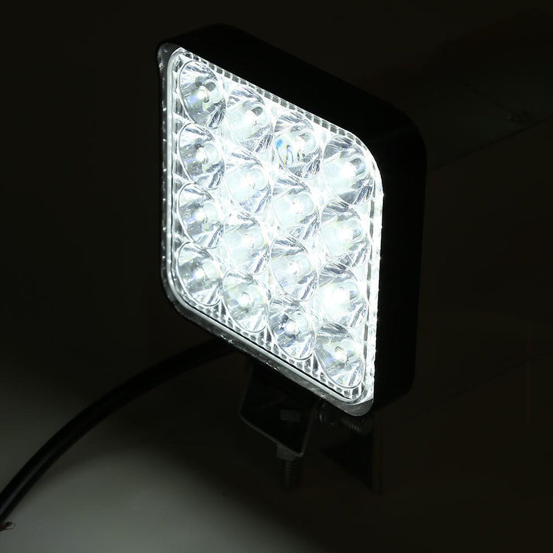 16LED Work Lamp 48W 2880LM 6500K Waterproof Square Car Truck Mini Spotlight