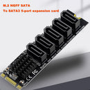 5 Ports Expansion Card M2 NGFF B-Key SATA to SATA3 Adapter Cards Support SSD HDD