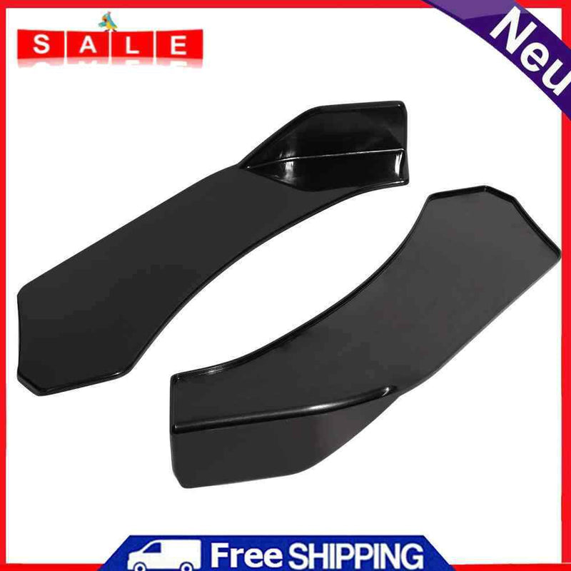 Universal Car Front Bumper Lip Splitter Chin Spoiler Glossy Black Left+Right