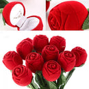 Flower Valentine's Gift Ring/Earrings/Pendant Jewelry Box Red Rose Display