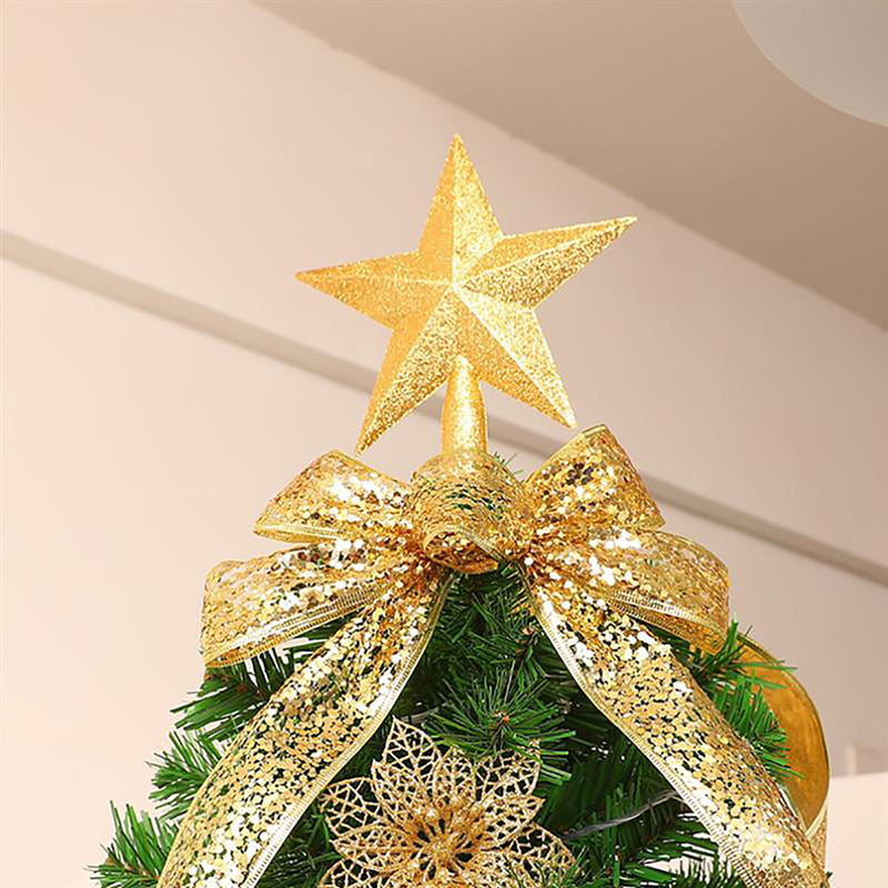 Glitter Christmas Star Tree Topper Sparkling Five-Point for Star Christmas Tree