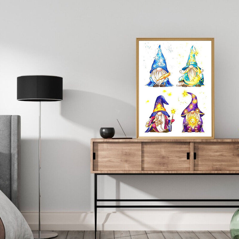 DIY Cross Stitch Partial Embroidery Kit Four Goblin Cartoon Stamped Decor