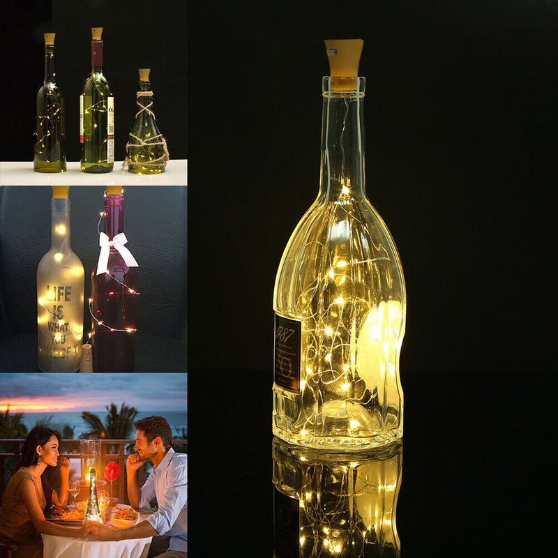 2m 20LED Solar Wine Bottle String Light Wedding Cork Garland Fairy Lamp Newly