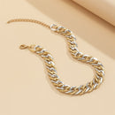 Hop Steampunk Fashion Twisted Necklace Cuban Chunky Chain Link Chain Bracelet