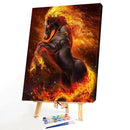 Painting By Numbers Kit DIY Fire Horse Hand Painted Canvas Oil Art Picture Newly