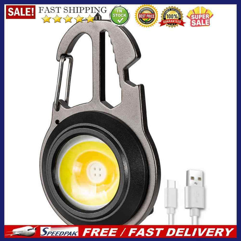 Mini LED Flashlight Keychain Portable USB Rechargeable Wine Bottle Opener Lig