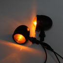 1 Pair Mini Retro Motorcycle Turn Signal Lights 1-Wire Amber Motorbike Blinkers