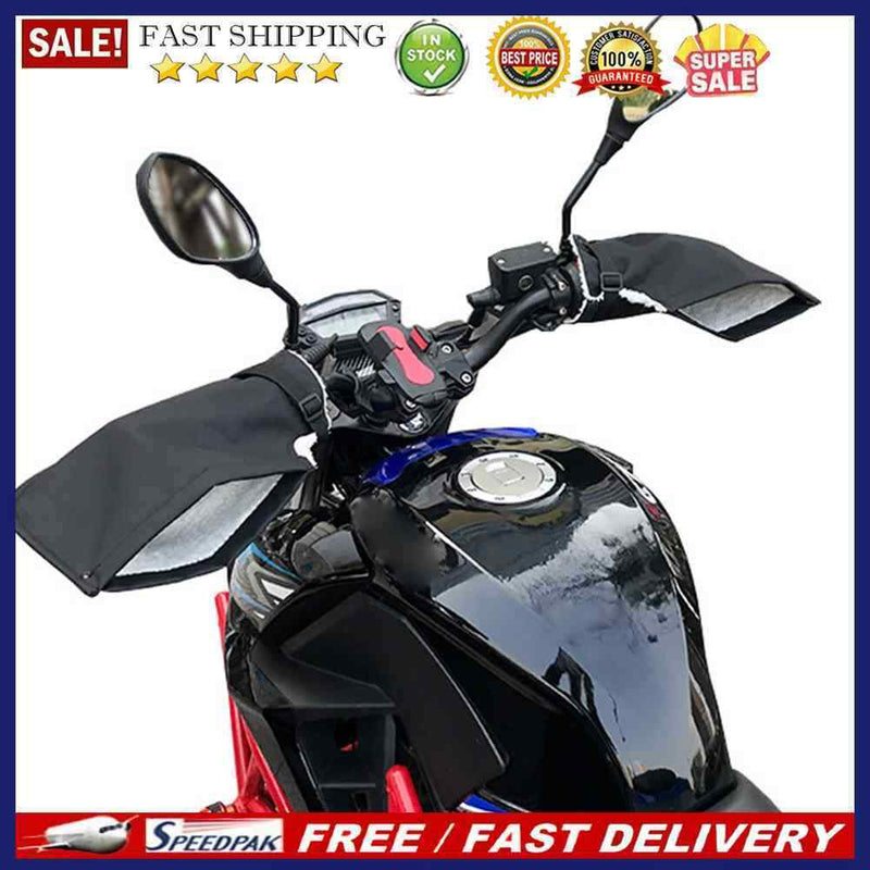 Bicycle Handlebar Thermal Muffs Riding Hand Warmer Mittens Oxford Cloth Lambswoo