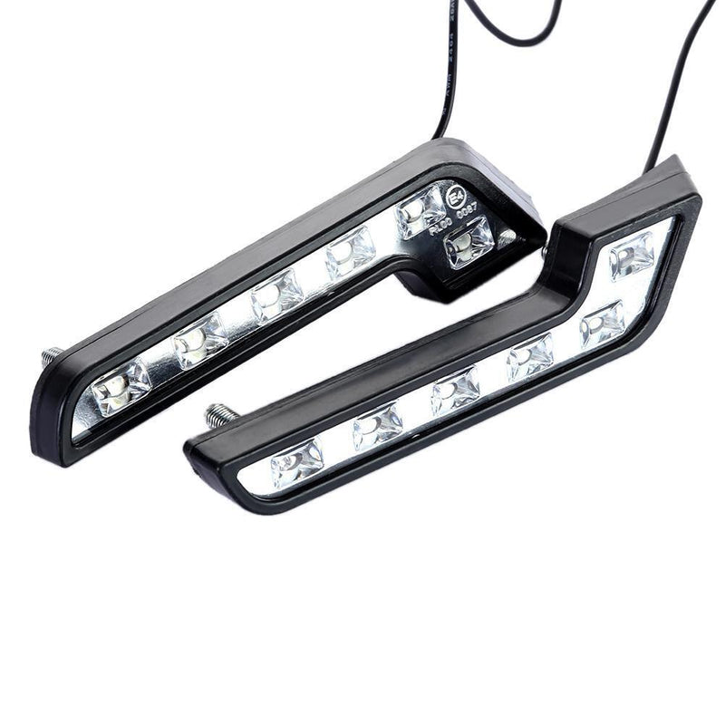 2 x Bright White DC 12V 6 LED Daytime Running Light DRL Car Day Driving Fog