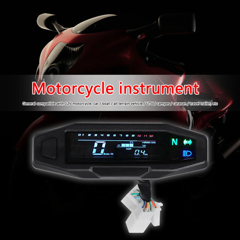 LCD Motorcycle Speedometer Odometer Tachometer Electric Injection Meter Newly