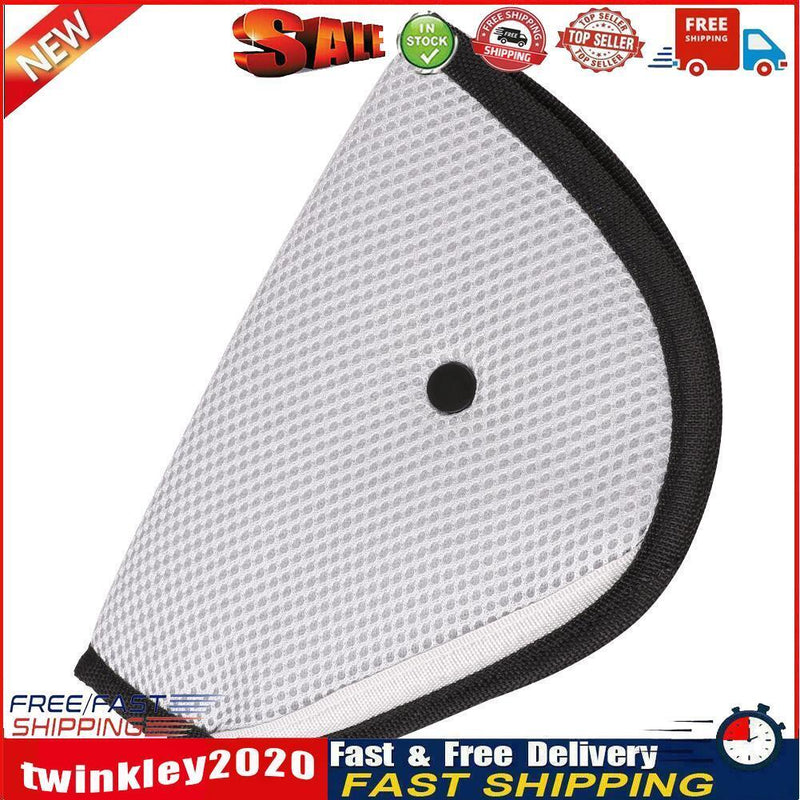 Kids Car Safe Fit Seat Belt Adjuster Baby Triangle Safety Device (Grey) Newly