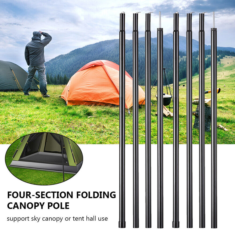 2m/6.6ft Outdoor Camping? Tent Awning Pole Folding Zinc Plated Iron Canopy