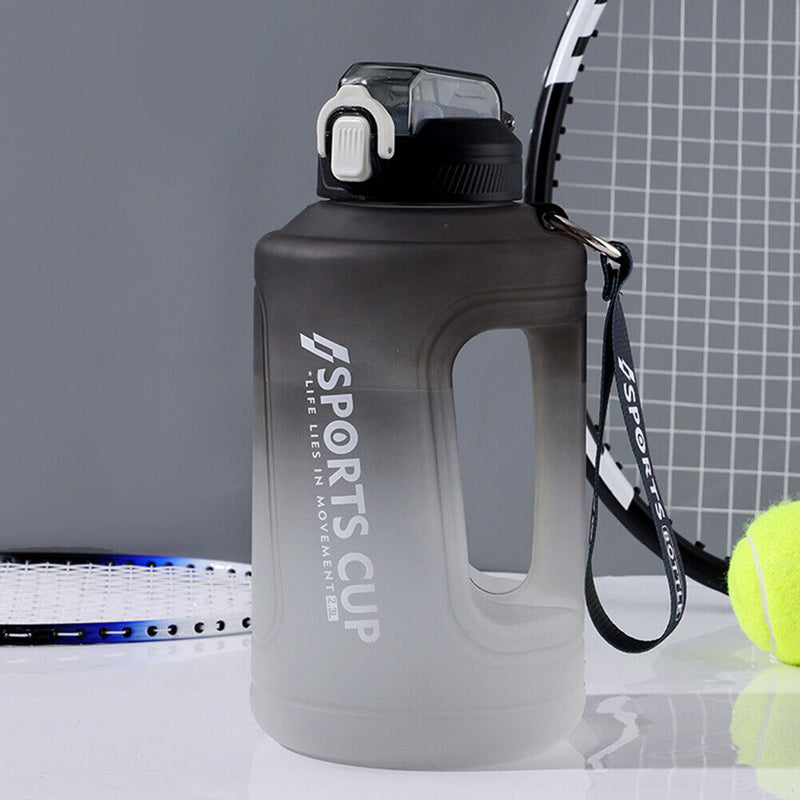 Sports Water Bottle Outdoor Fitness Travel Leakproof Frosted Cups (Black) Newly