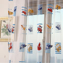 Toddler Kids Car Pattern Voile Panel Sheer Door Room Drape Window Curtains