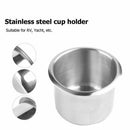 Universal Car RV Stainless Steel Drink Cup Holder Boat Marine Recessed Drop