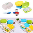 4 Grids Travel Portable Pill Box Jewelry Storage Holder Container(Blue)