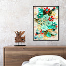 Oil Paint By Numbers Paper Flower Frameless Picture Craft Kit for Living Room