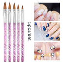 Manicure Nail Painting Pen Carving Brushes Nail Art Brush Crystal Handle