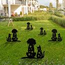 Simulation Hollow Black Cat Dogs Silhouette Courtyards Insert Card Art Ornament