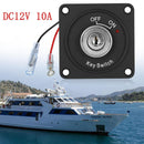 2 Position Key Switch DC 12V 10A Ignition Switch with Panel+Keys for Marine Boat