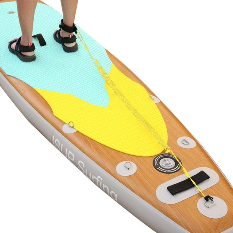 10 Feet Coiled SUP Leash Stand Up Paddle Board Surfboard Leash (Yellow)