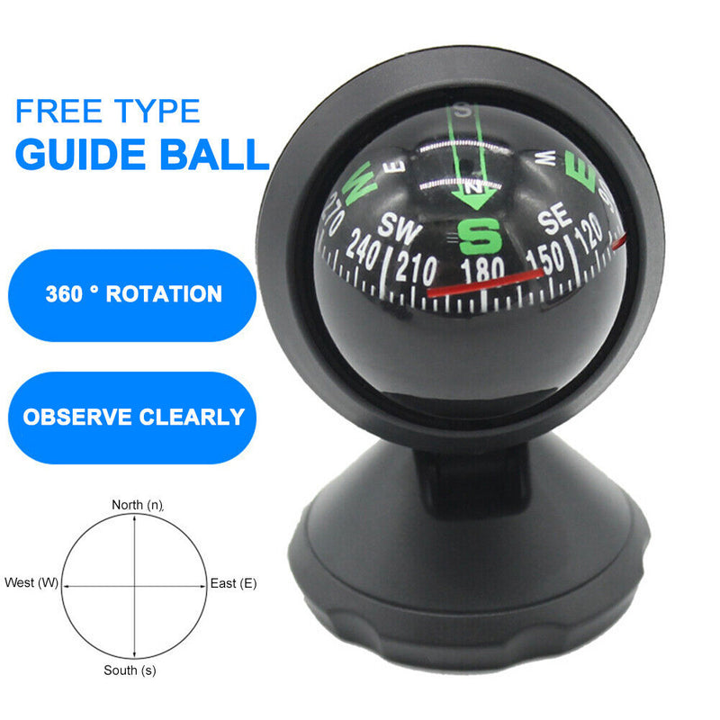Multifunctional Universal Car Compass Pocket Mini Ball Dash Dashboard Compass