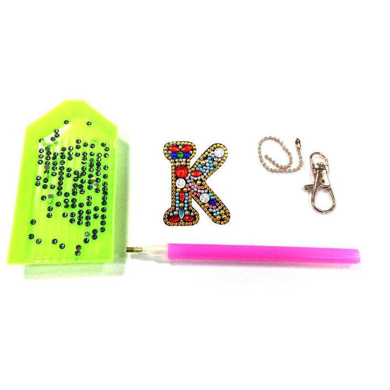 DIY Key Chain Diamond Painting Letters Women Bag Keyring Pendant Gift (K) Newly