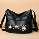 Ladies Designer Embroidery Flower Shoulder Bag Zipper Small Messenger Bag Wallet