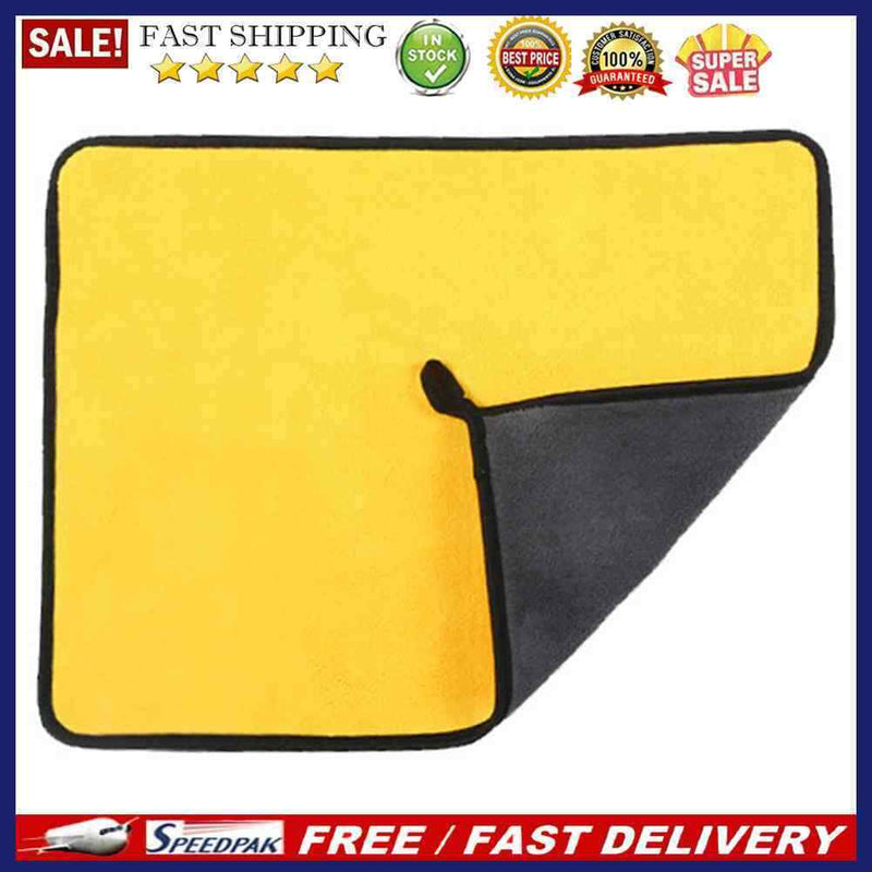 Car Washing Towel Absorbent Coral Fleece Towel for Car Home Cleaning Yellow+G